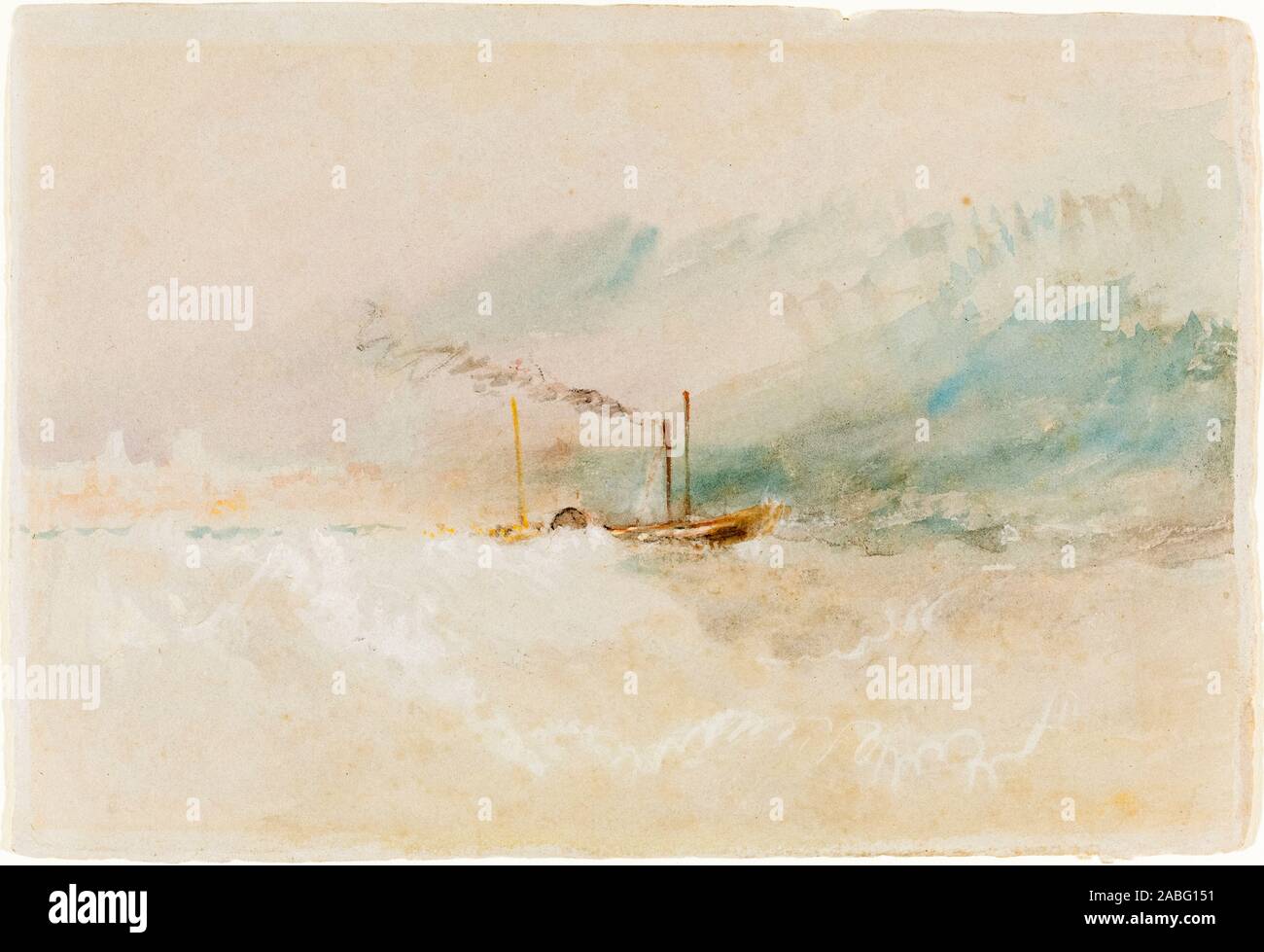 JMW Turner, A Packet Boat off Dover, landscape painting, circa 1836 Stock Photo