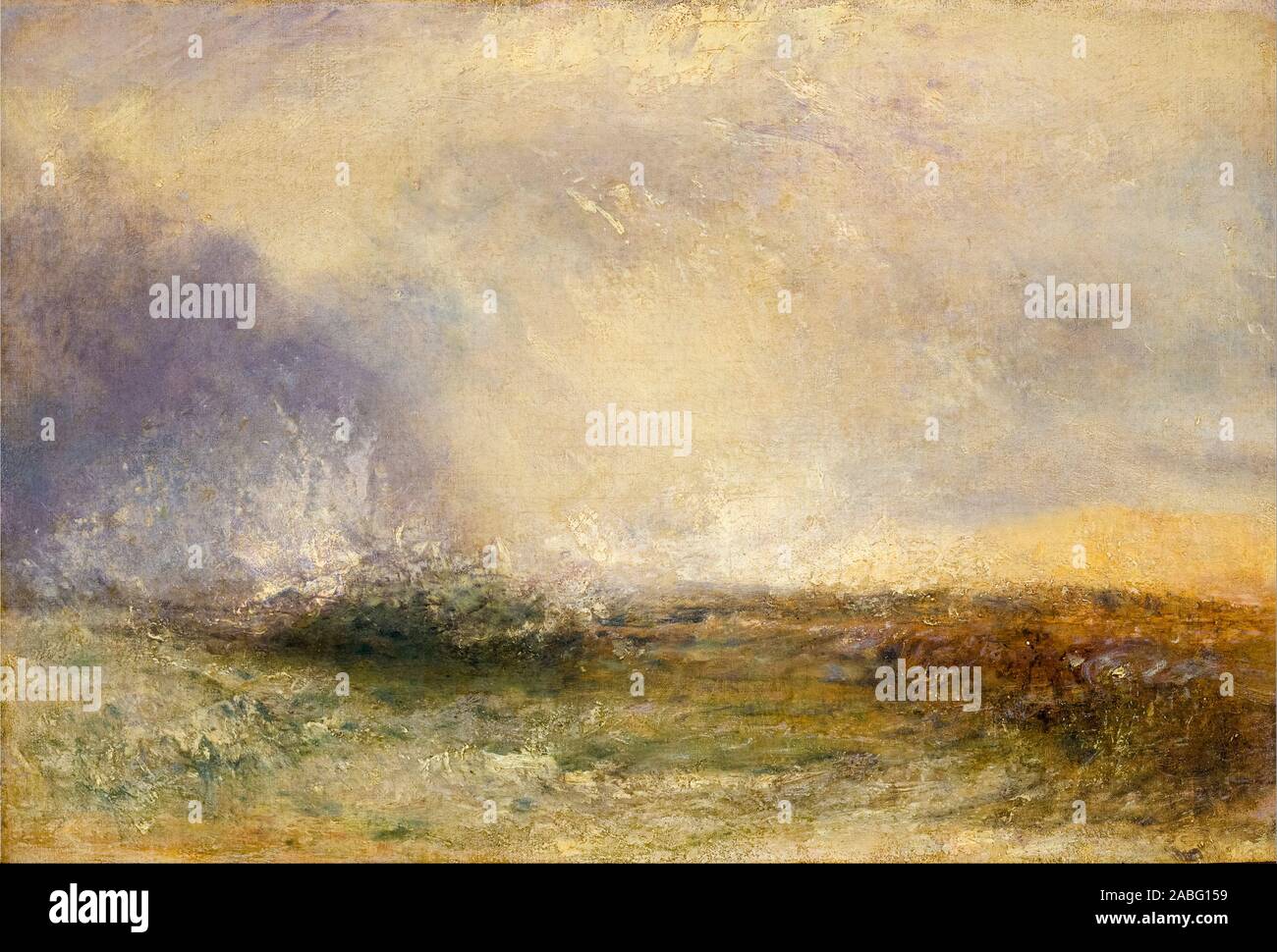 JMW Turner, Stormy Sea Breaking on a Shore, landscape painting, 1840-1845 Stock Photo