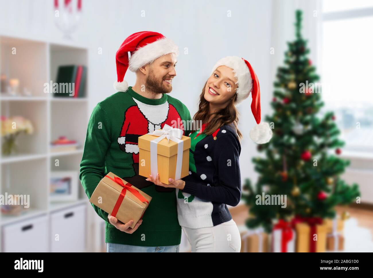 Gift Present Xmas Glowing Christmas Tree Kids Jumper \ Sweater 