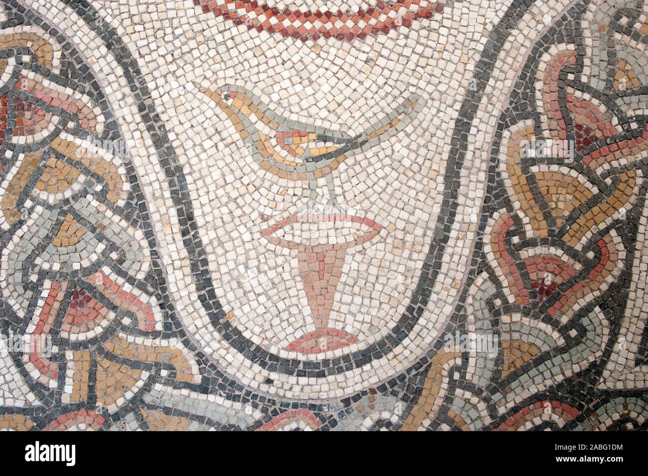 Italy, Rome, Palazzo Massimo alle Terme, Museo Nazionale Romano, National Roman Museum, roman mosaic with bird (3rd century AD) Stock Photo