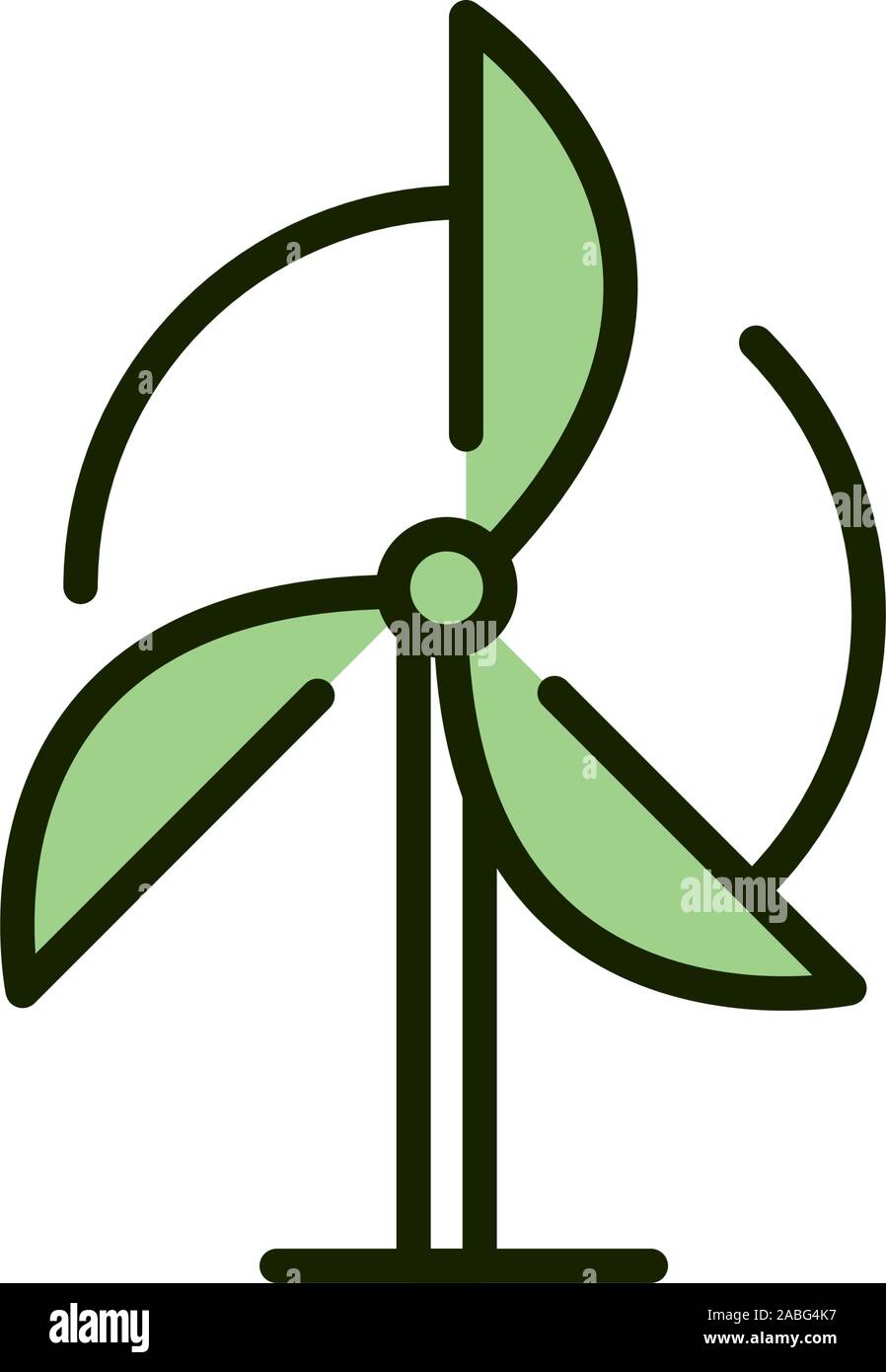 wind turbine renewable energy environment ecology line and fill vector ...
