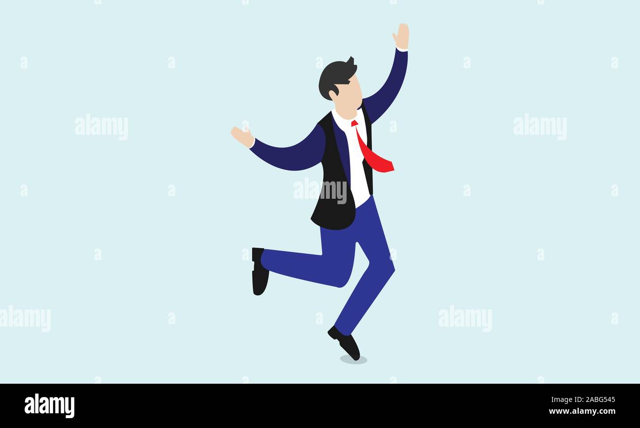 businessman jumping on white background Stock Vector