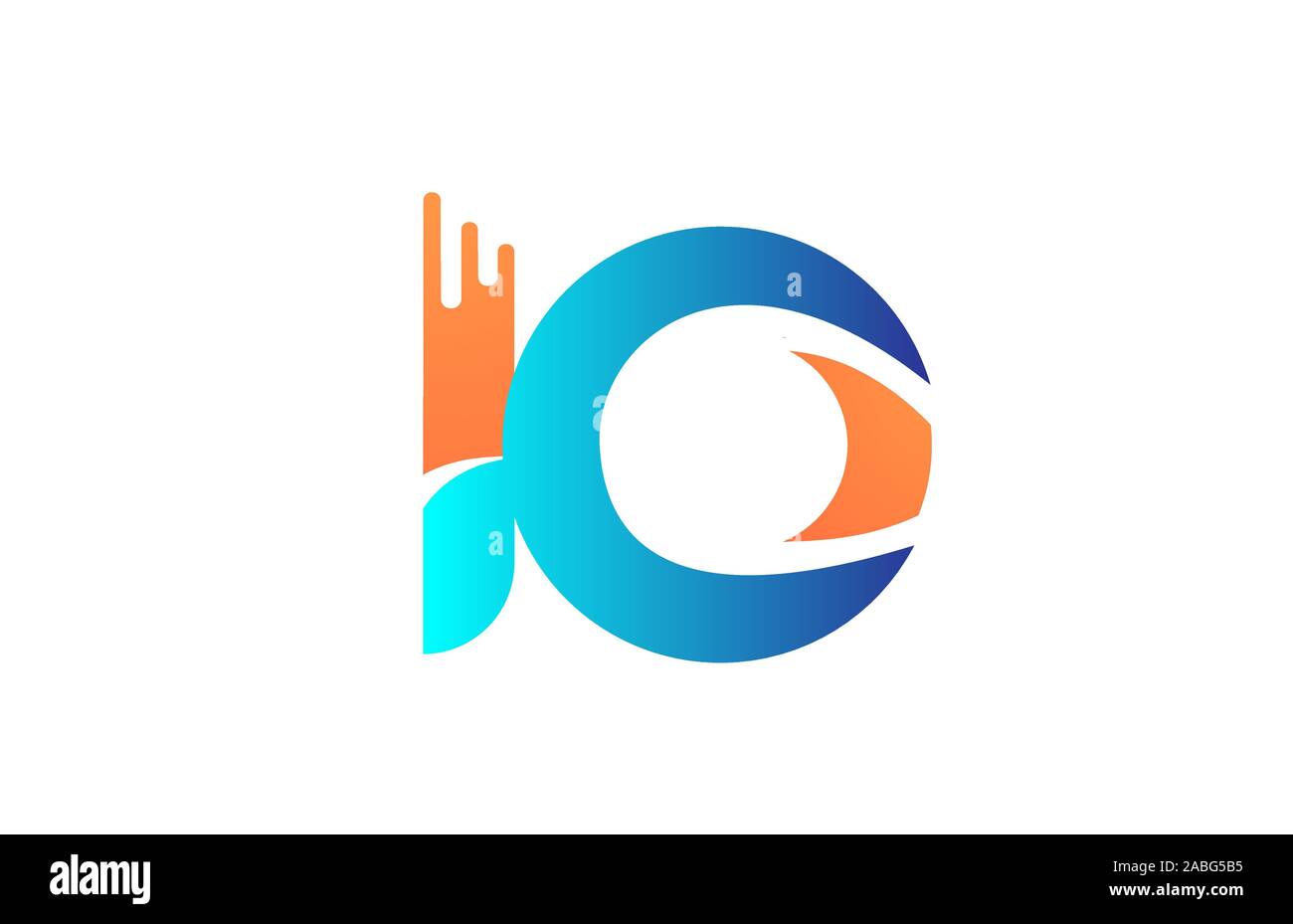 orange blue logo design
