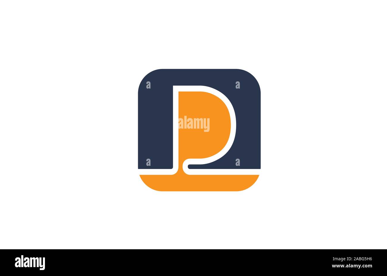orange blue letter D alphabet logo design icon for company or business ...