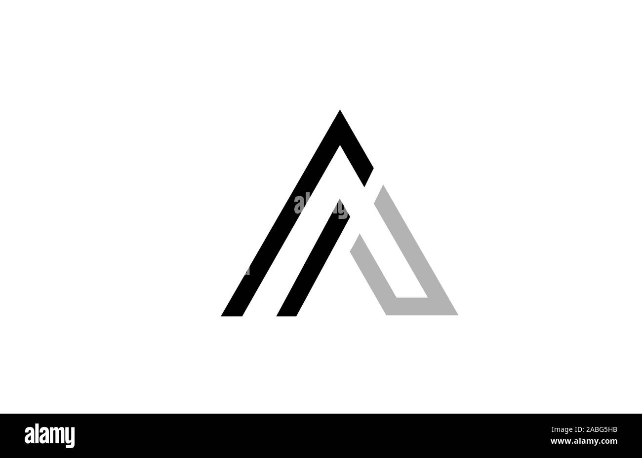 black white line letter A alphabet logo design icon for company ...
