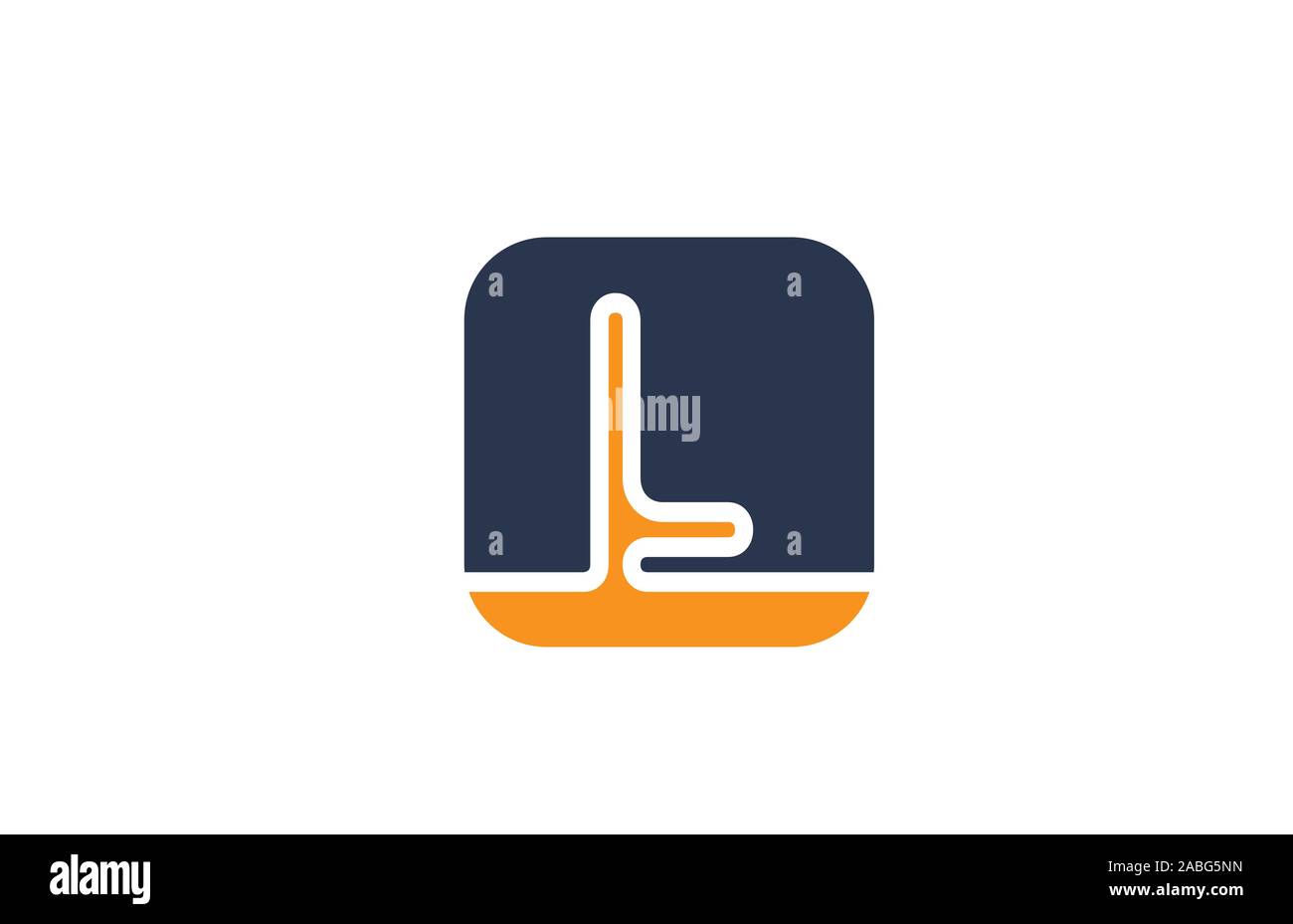 orange blue letter L alphabet logo design icon for company or business ...