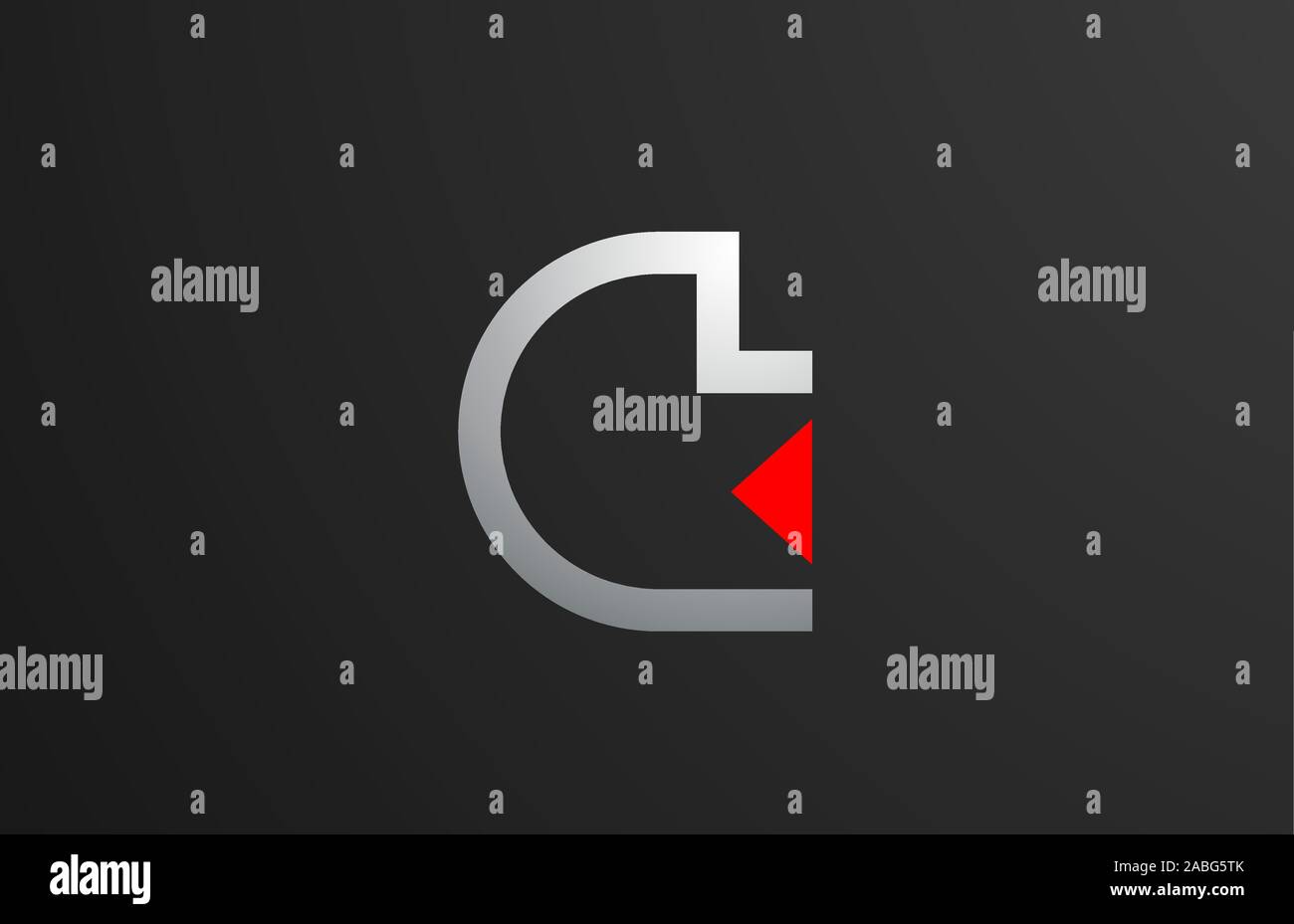 triangle red grey letter G alphabet logo design icon for company or ...