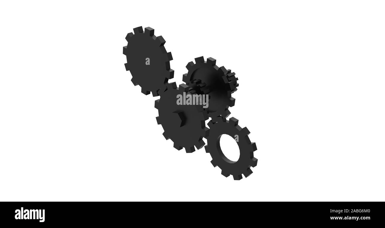 Metal Gear isolated on White 3D Rendering Stock Photo - Alamy