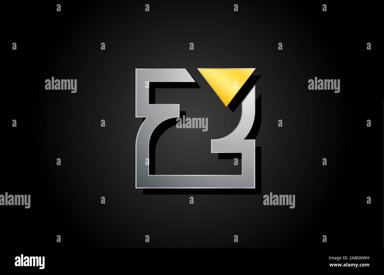 gold and silver metal letter Z alphabet logo design icon for business ...
