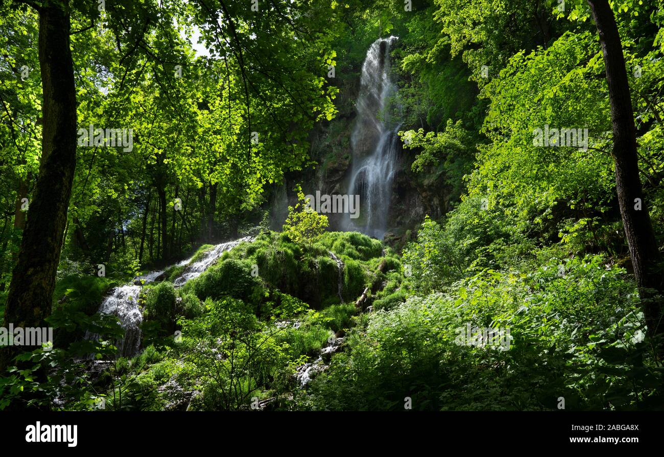 Urach waterfall near Bad Urach, Germany Stock Photo