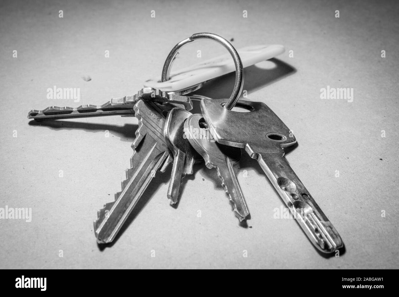 key keyring with different size Stock Photo
