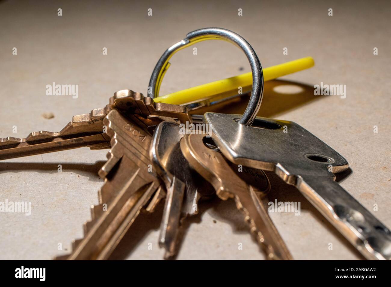 key keyring with different size Stock Photo Alamy