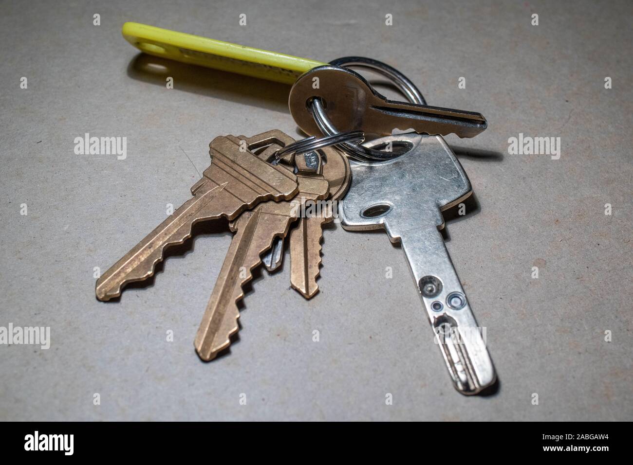 key keyring with different size Stock Photo