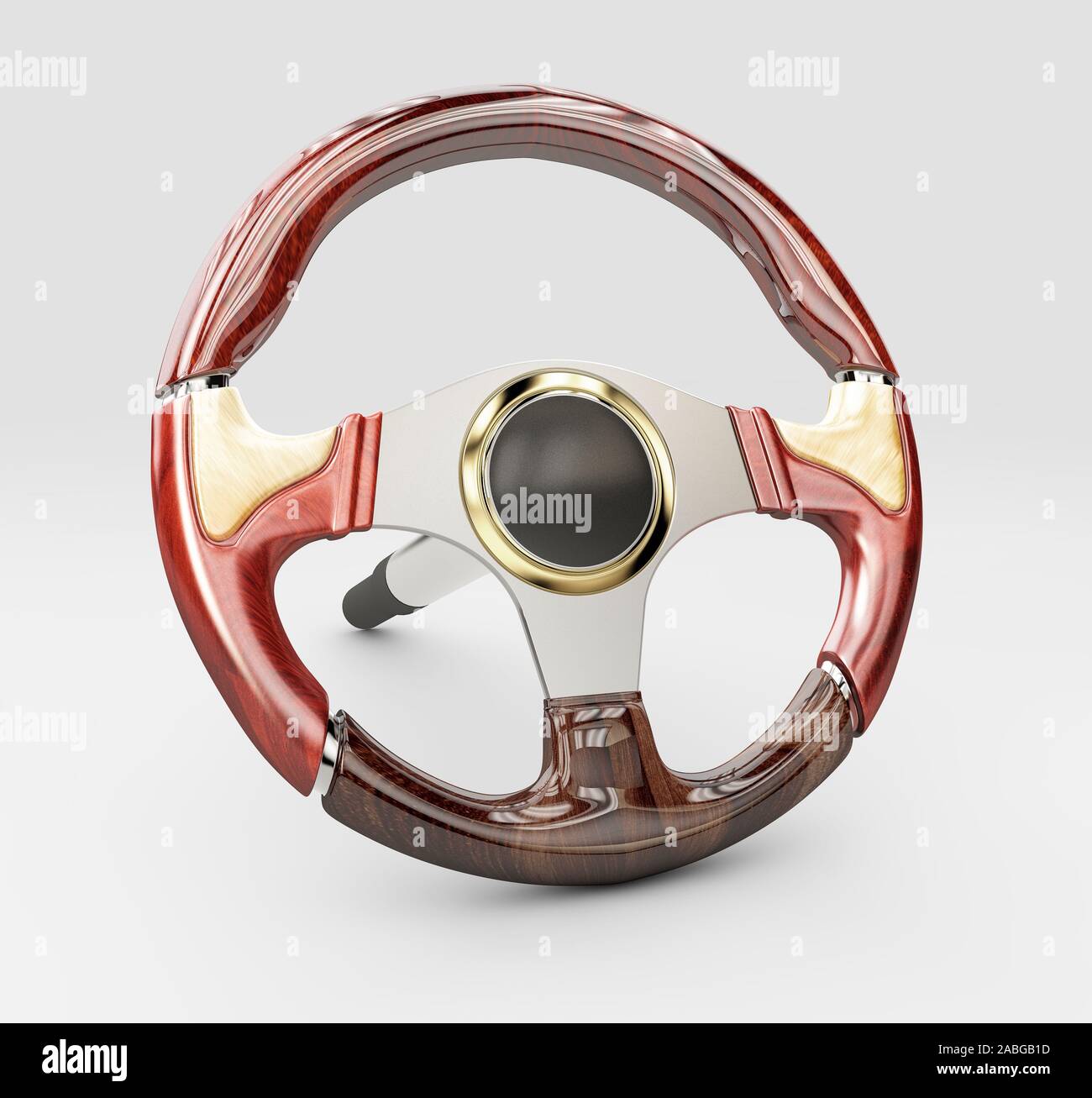 3d rendering of Steering wheel, isolated on the white background Stock ...