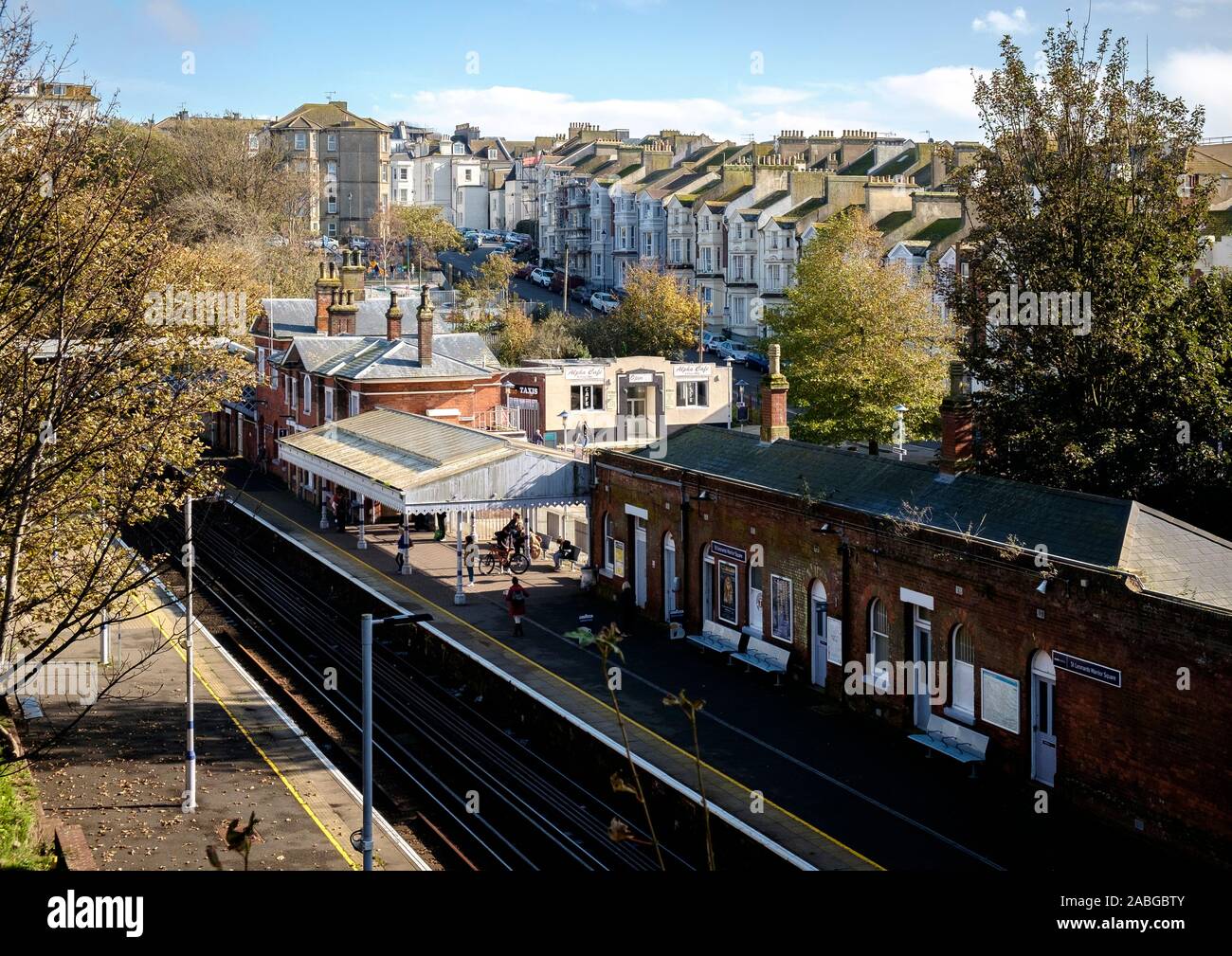 The railway station at St Leonards Warrior Square, Hastings Stock Photo