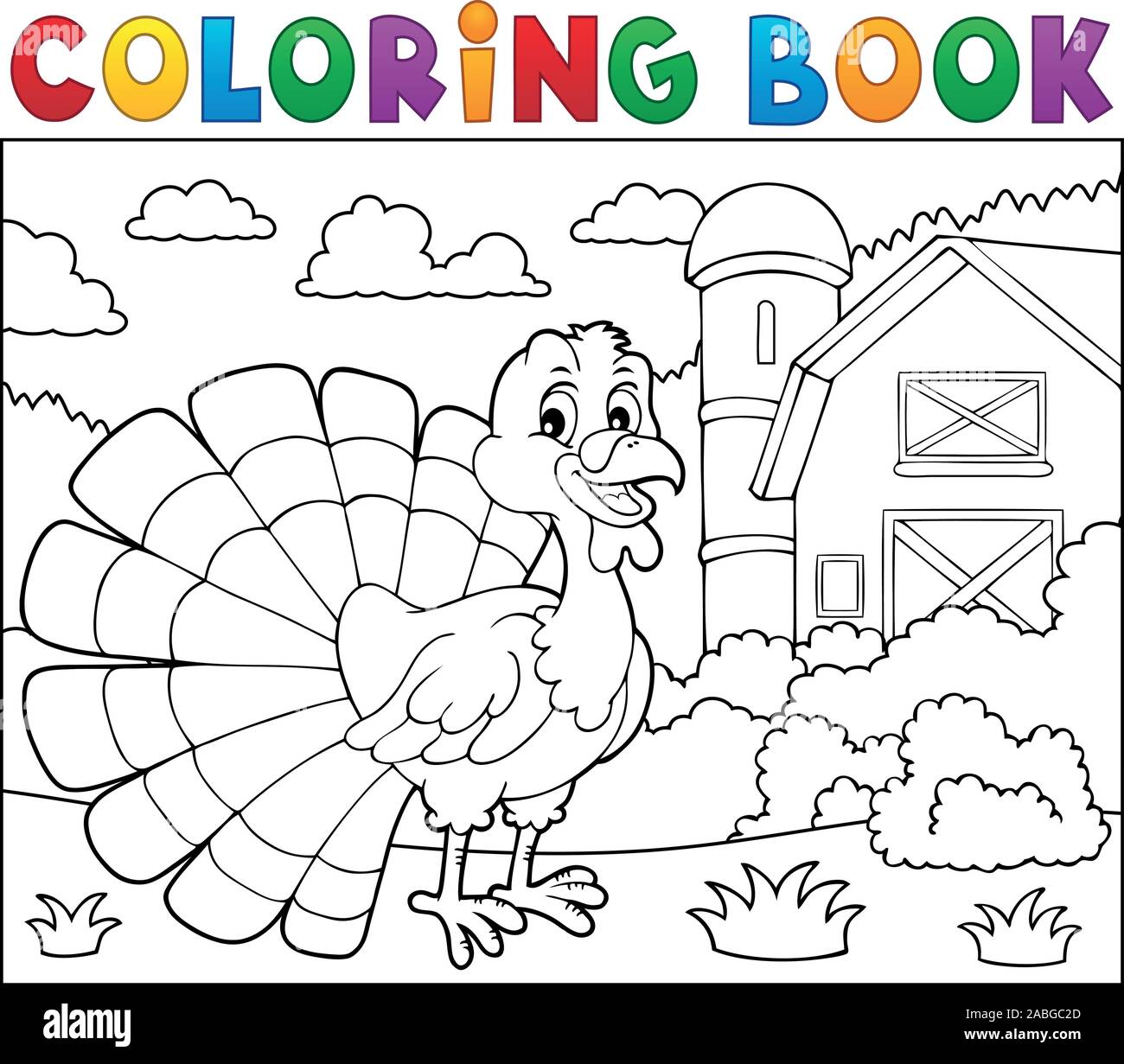 Coloring book turkey bird theme 2 - eps10 vector illustration Stock ...