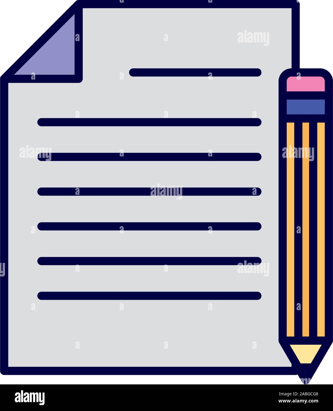 paper and pencil education learning online vector illustration Stock ...