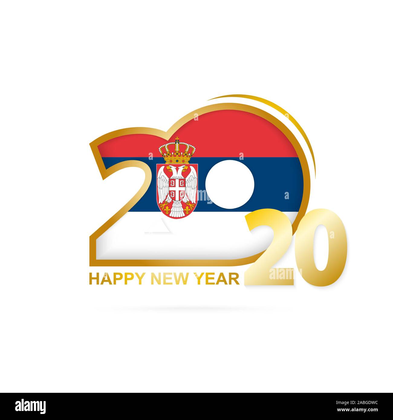 Year 2020 with Serbia Flag pattern. Happy New Year Design. Vector ...