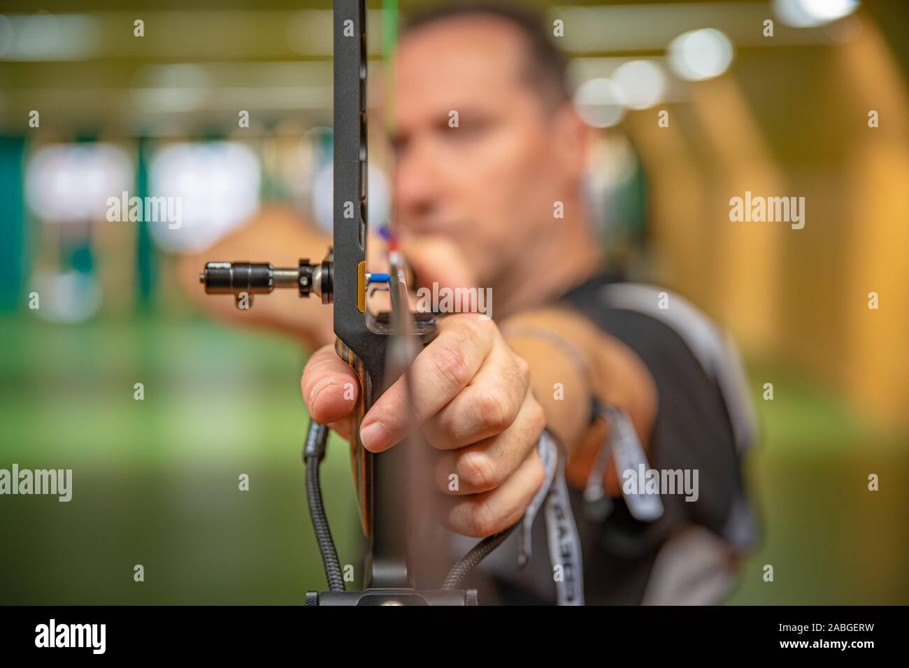sports archery at the shooting range, competition for the most points