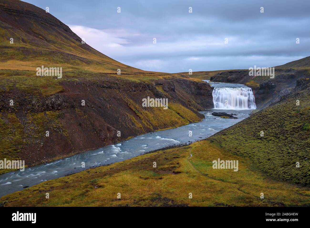 Thorufoss waterfall located on the Laxa i Kjos river near Reykjavik in Iceland Stock Photo