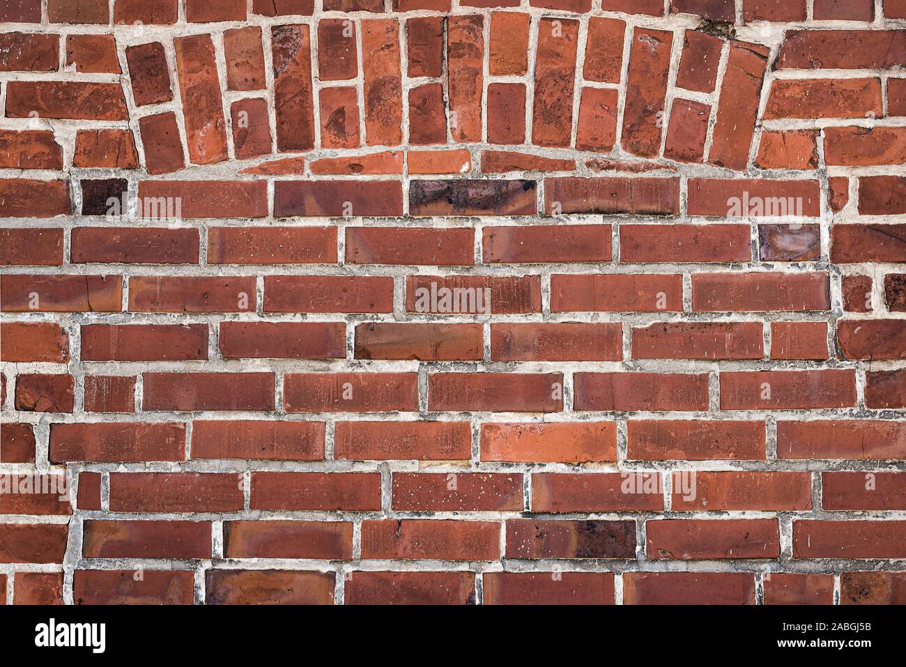 full-frame close-up of old brick stone wall background Stock Photo