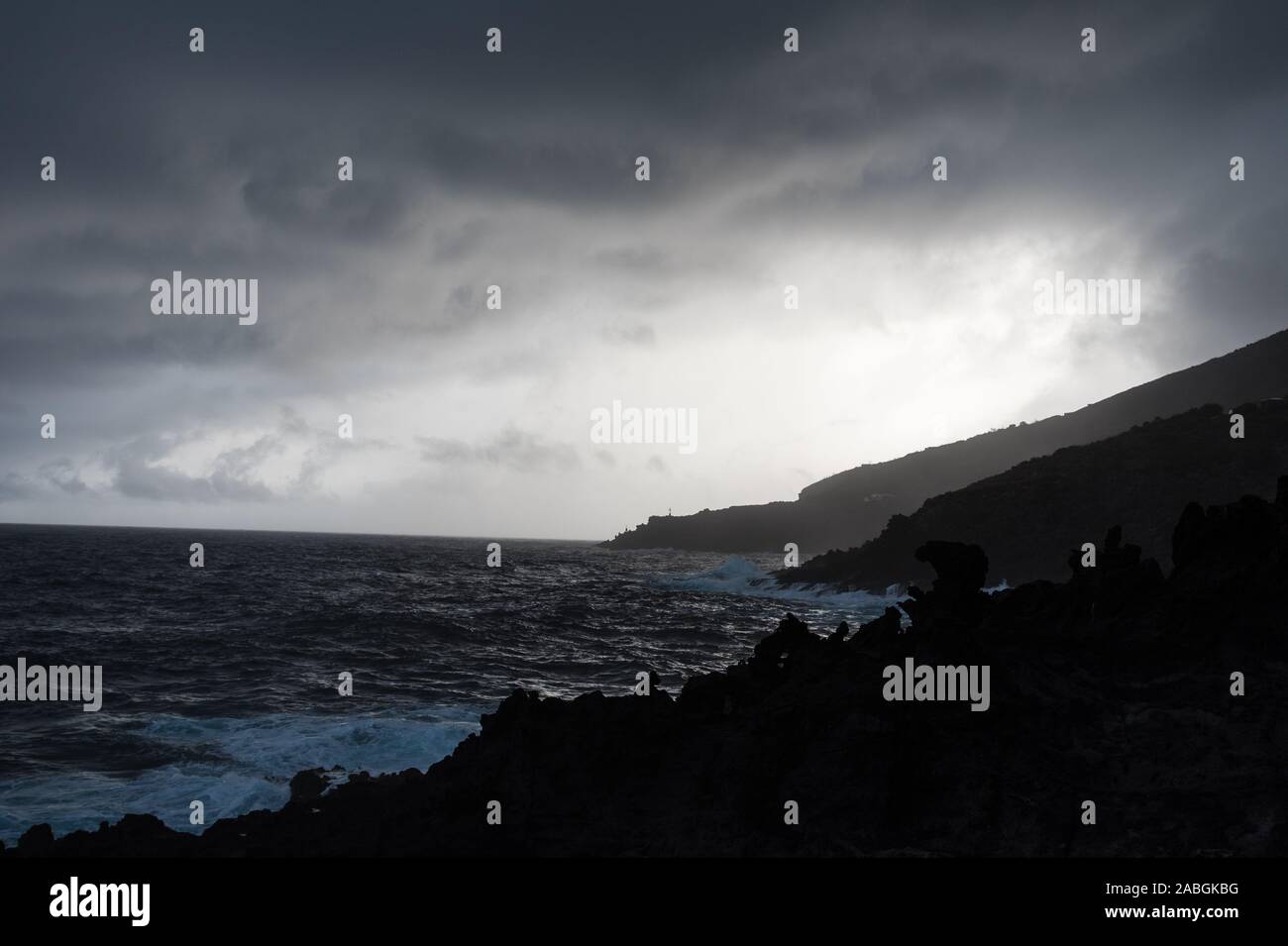 Stormy Sea in Pantelleria Stock Photo