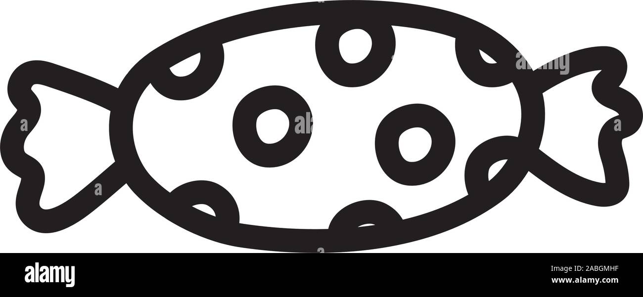 sweet candy wrap dotted icon line style vector illustration Stock ...