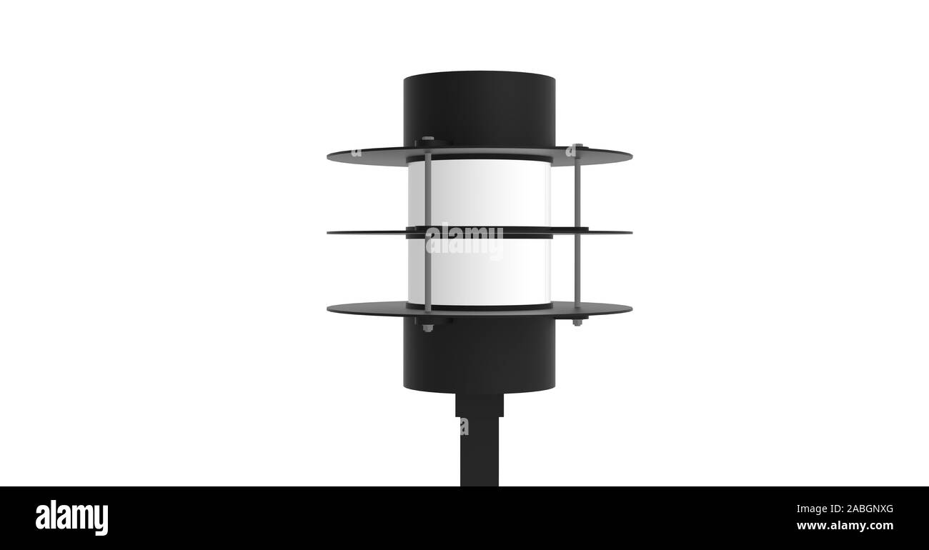 Outdoor Street Lamp on White 3D Rendering Stock Photo - Alamy