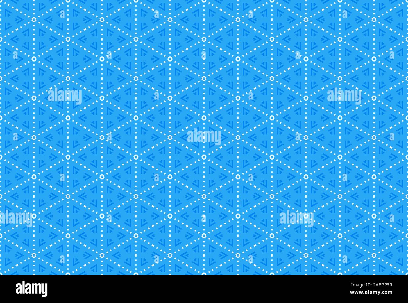 Seamless geometric pattern design illustration. In blue and white ...