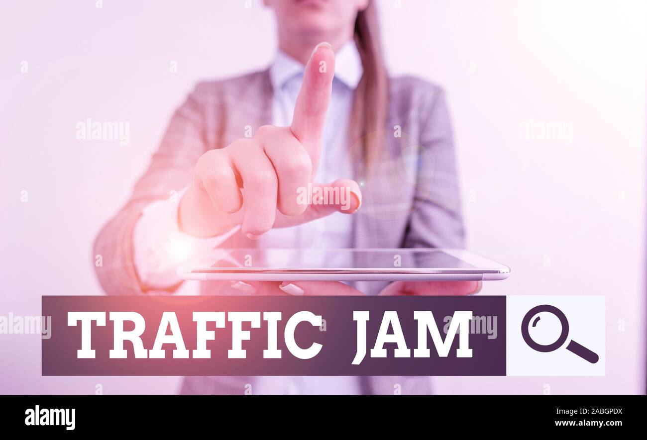 Writing note showing Traffic Jam. Business concept for a large number ...