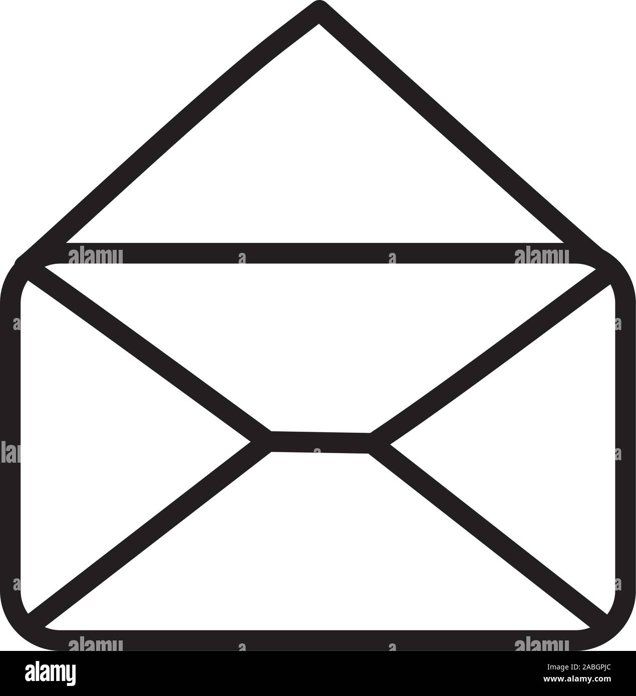 open envelope message mail icon vector illustration thick line Stock ...
