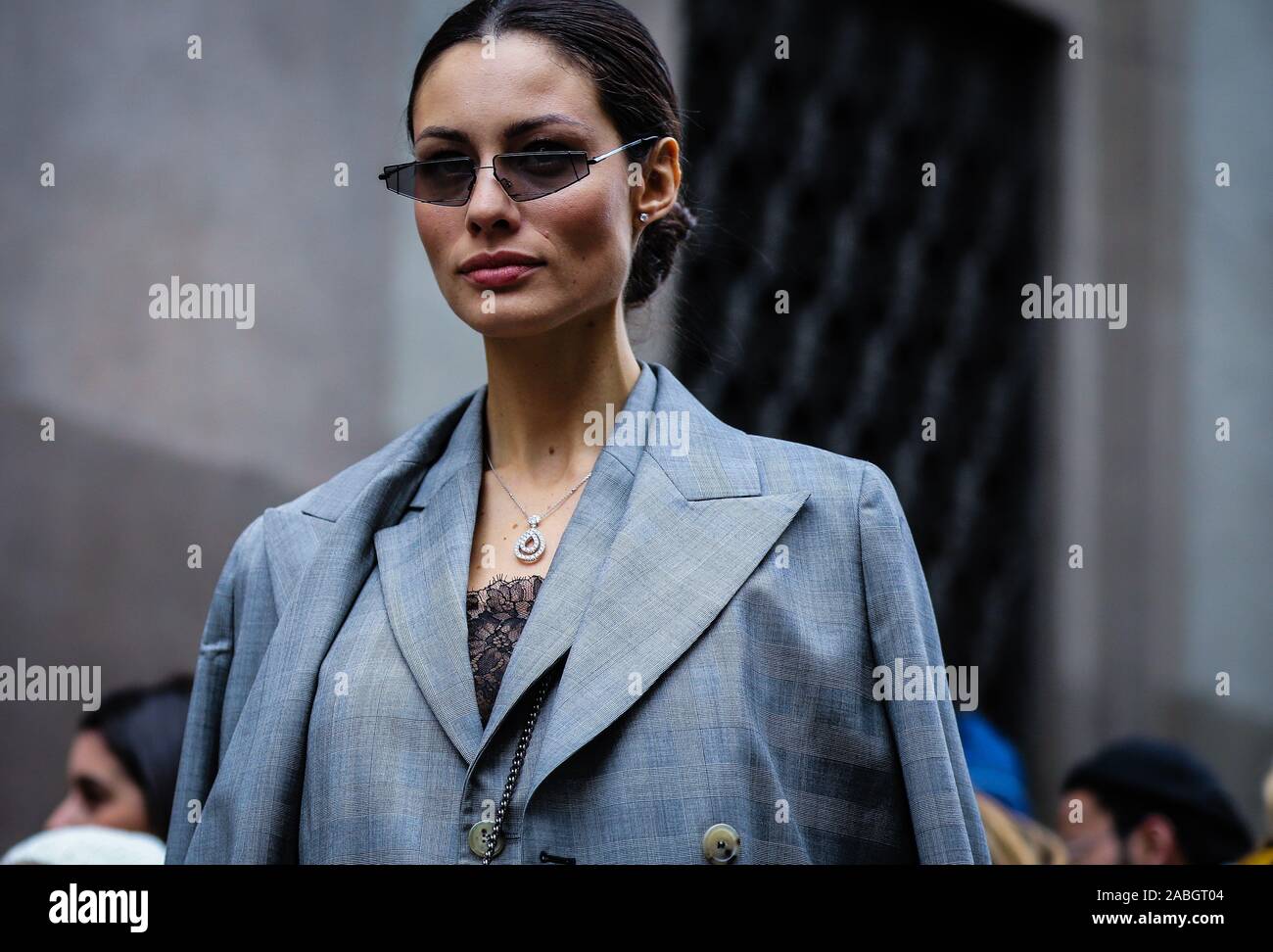 MILAN, Italy- February 23 2019: Marica Pellegrinelli on the street during the Milan Fashion Week. Stock Photo