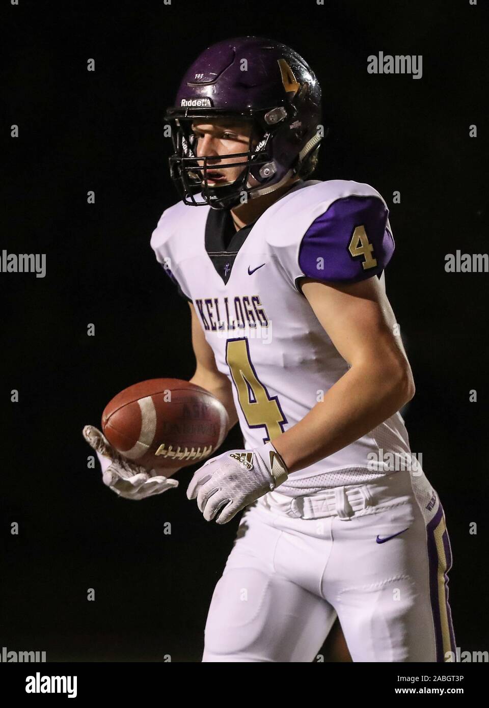 Varsity football action with Kellogg vs Timberlake High School in