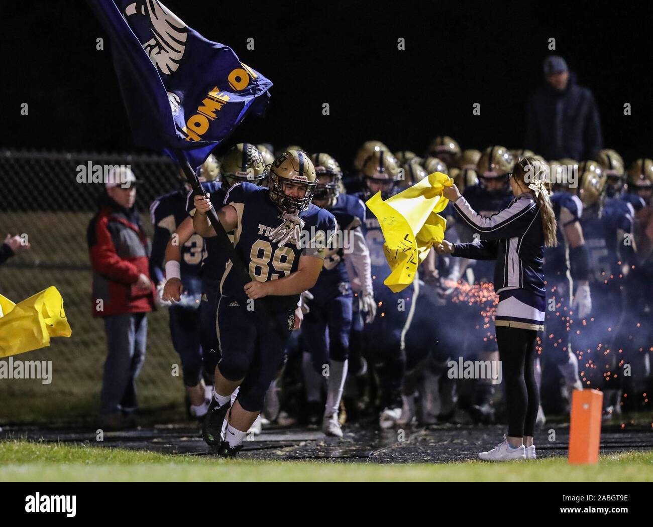 Varsity football action with Kellogg vs Timberlake High School in