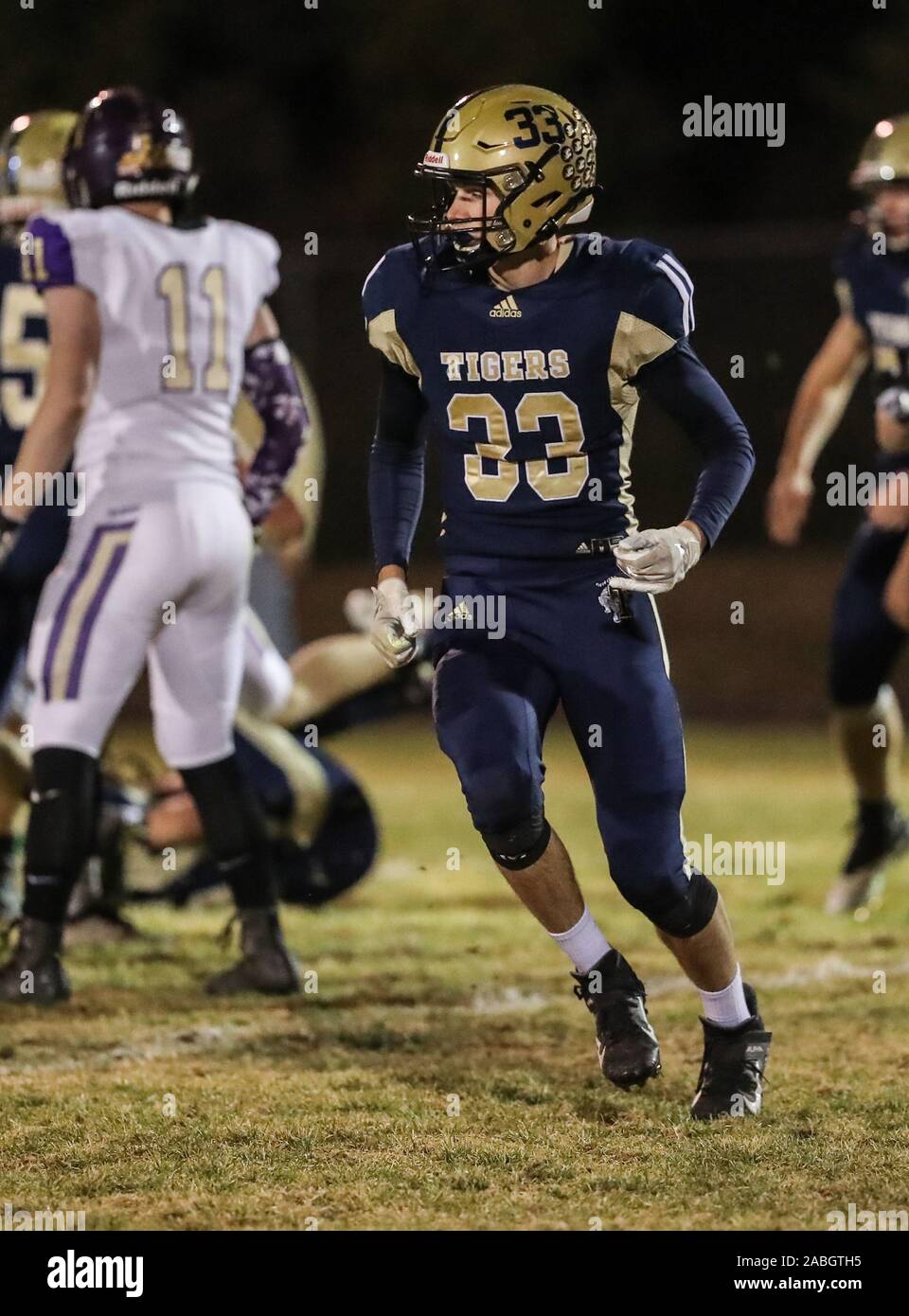 Varsity football action with Kellogg vs Timberlake High School in