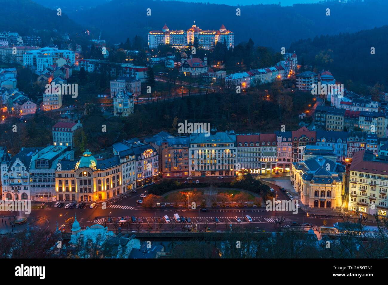 View to Karlovy Vary city from above at Photo - Alamy