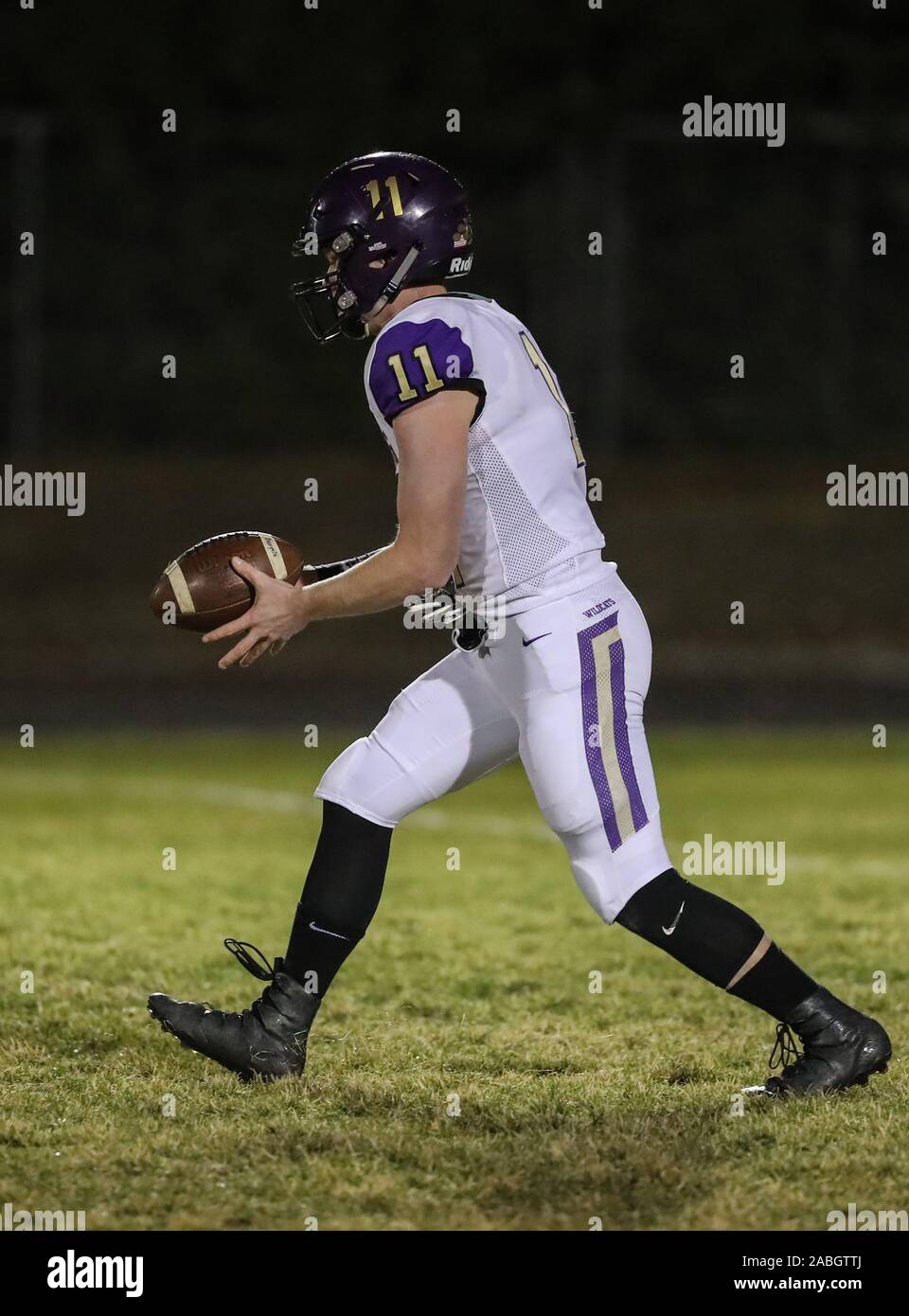 Varsity football action with Kellogg vs Timberlake High School in