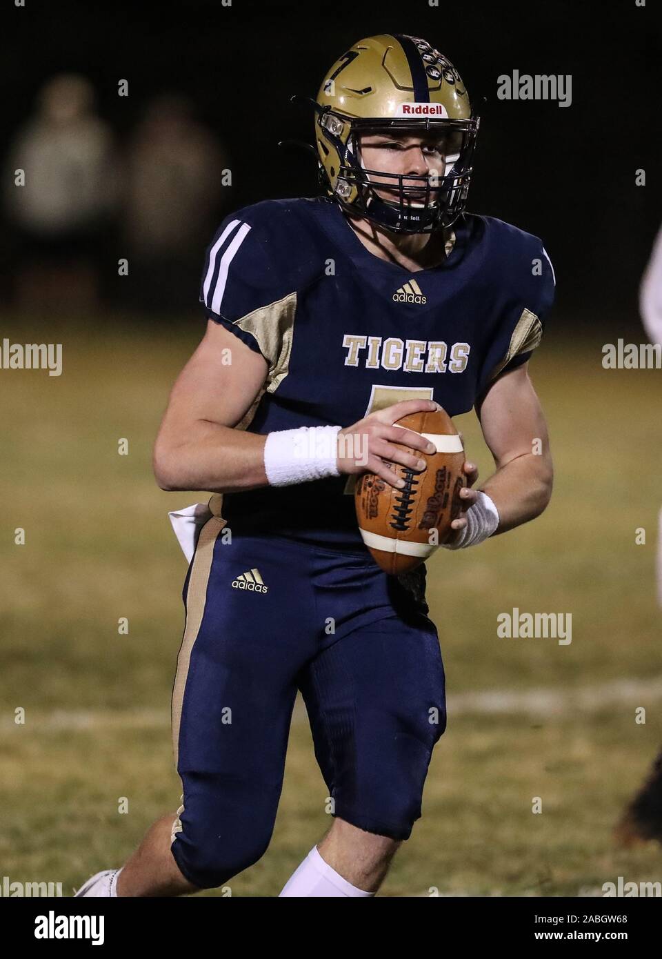 Varsity football action with Kellogg vs Timberlake High School in