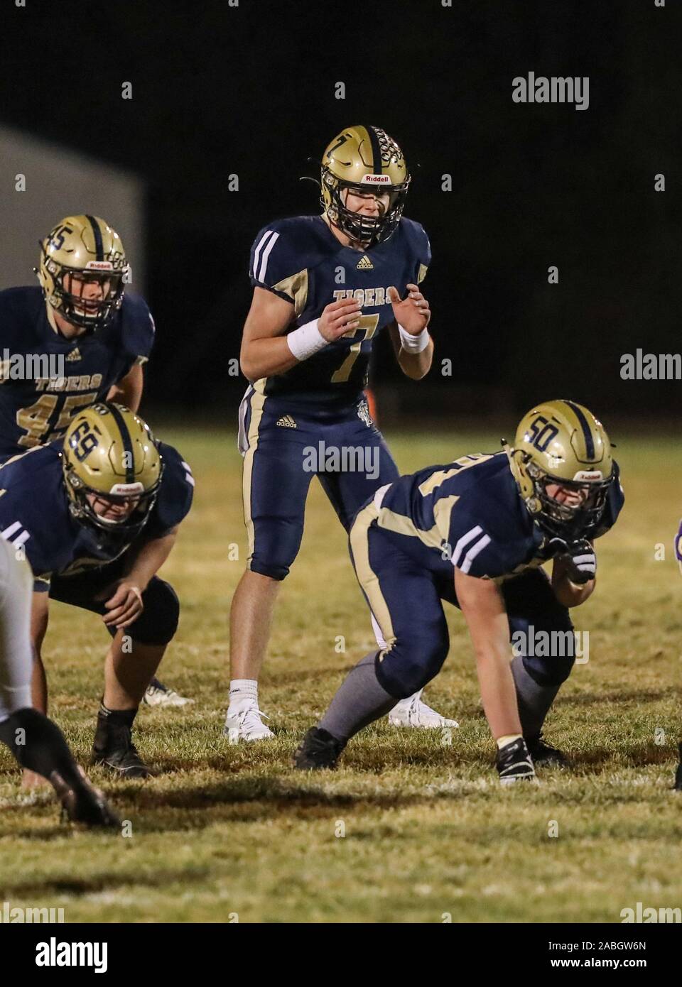 Varsity football action with Kellogg vs Timberlake High School in