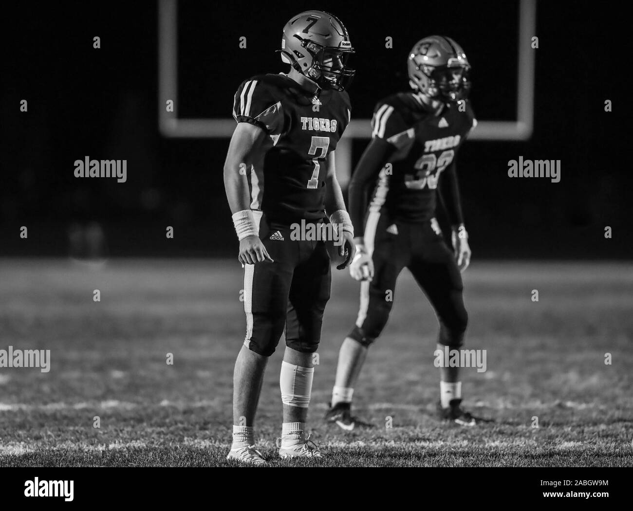 Varsity football action with Kellogg vs Timberlake High School in