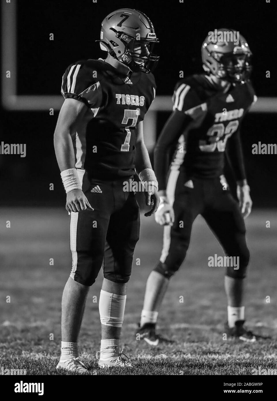 Varsity football action with Kellogg vs Timberlake High School in