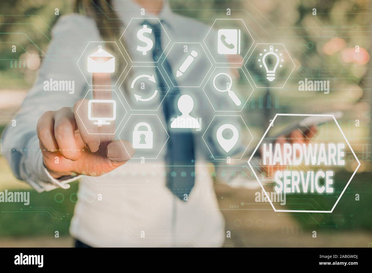 Writing note showing Hardware Service. Business concept for act of ...