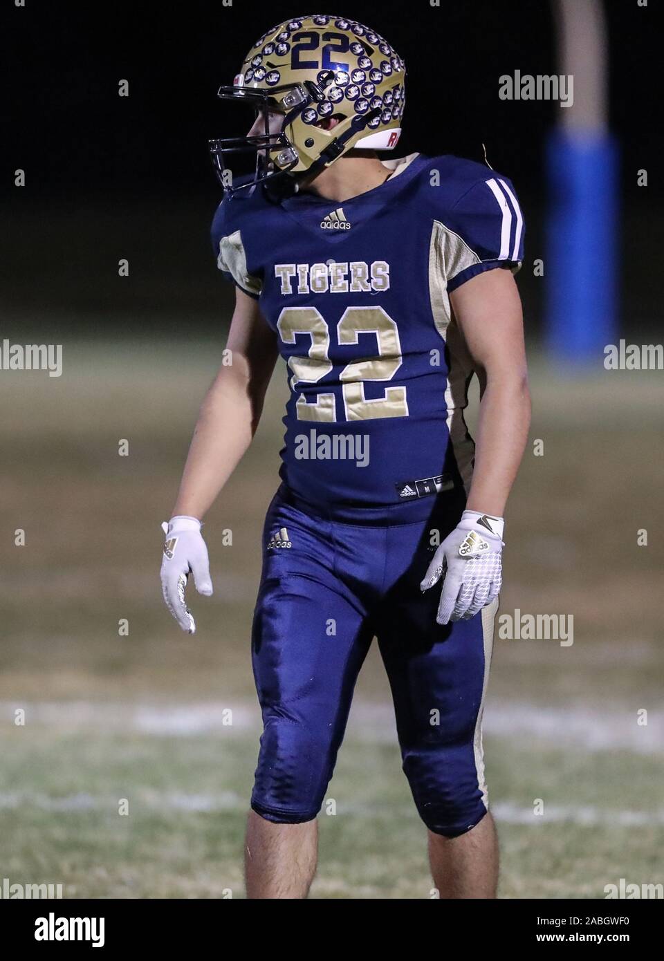 Varsity football action with Kellogg vs Timberlake High School in