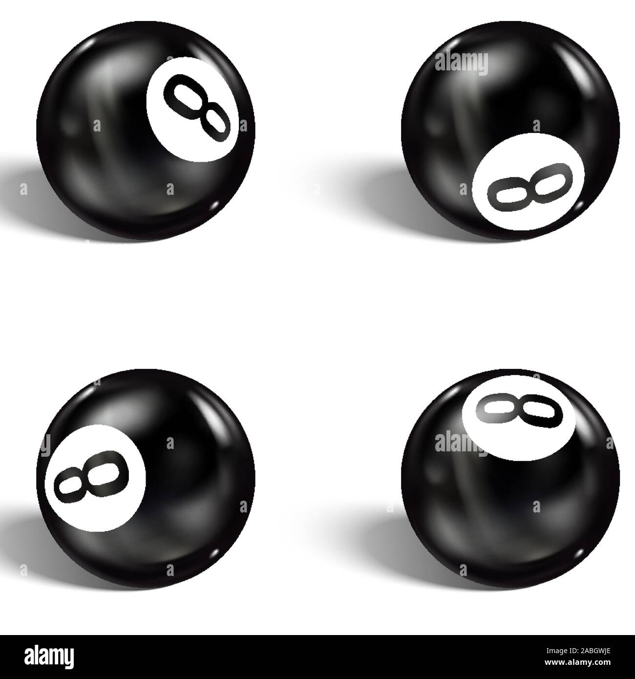 Eight Ball. Set Of Realistic 8 Ball. Isolated On A White Background. Vector  Illustration Billiards. Royalty Free SVG, Cliparts, Vectors, and Stock  Illustration. Image 113692895.