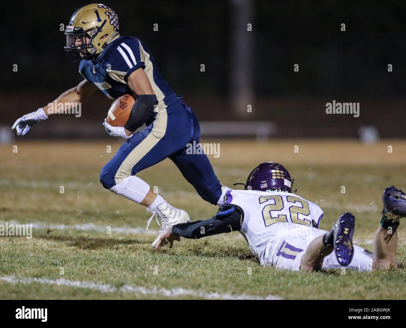 Varsity football action with Kellogg vs Timberlake High School in