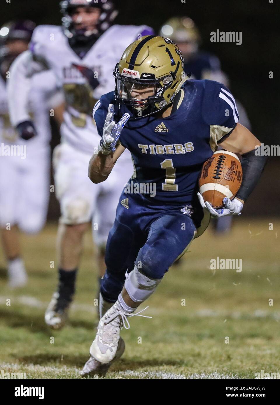 Varsity football action with Kellogg vs Timberlake High School in