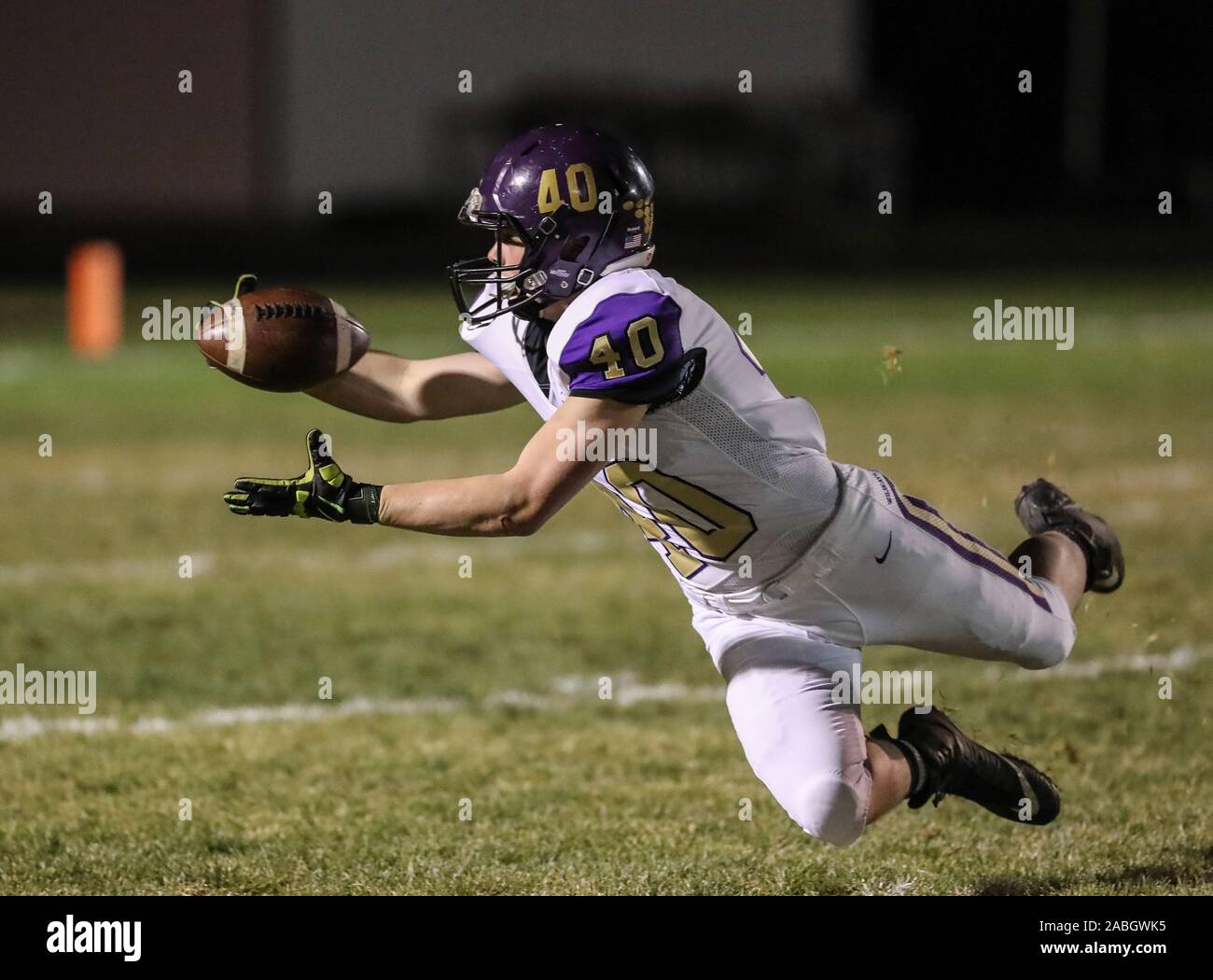 Varsity football action with Kellogg vs Timberlake High School in