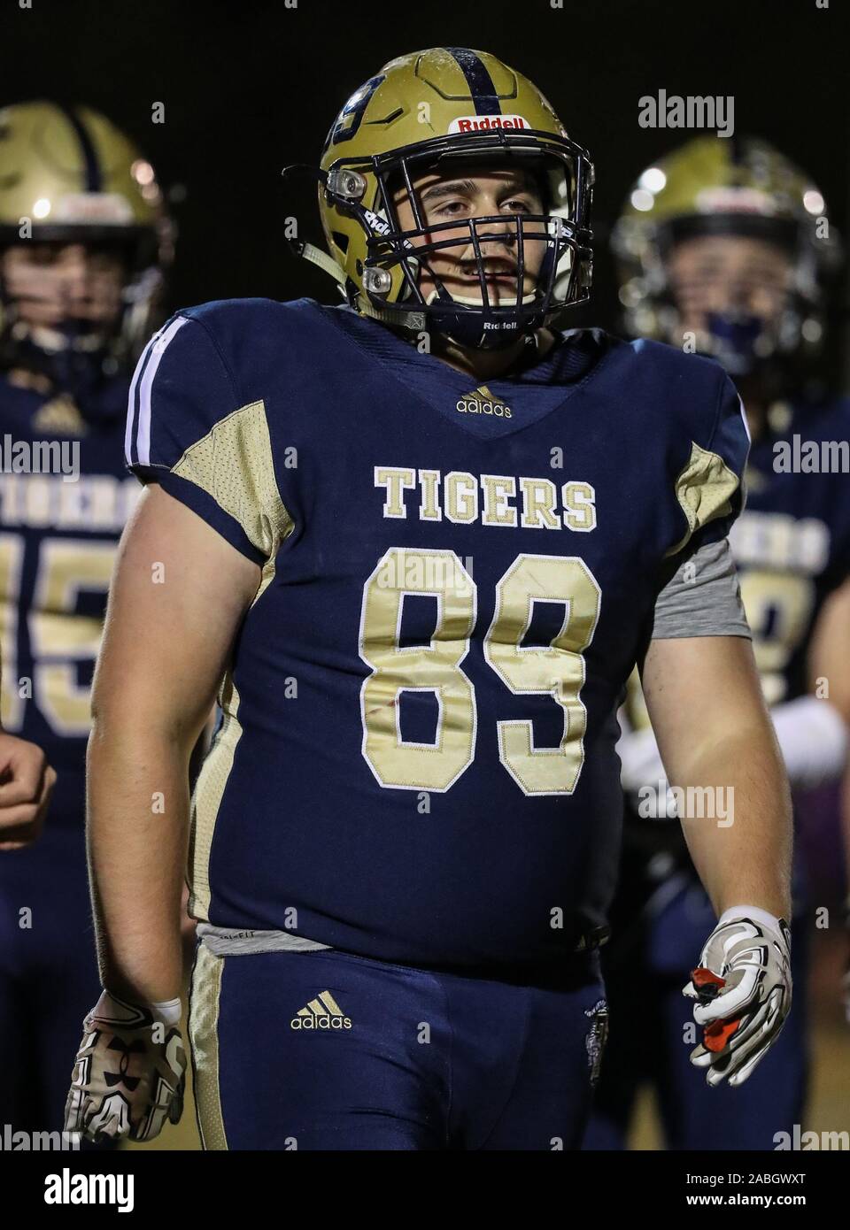 Varsity football action with Kellogg vs Timberlake High School in