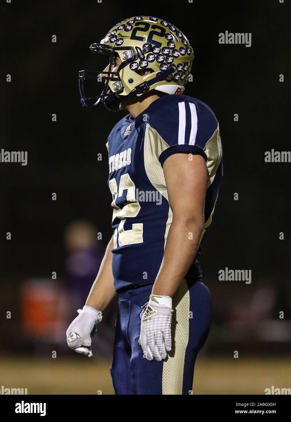Varsity football action with Kellogg vs Timberlake High School in