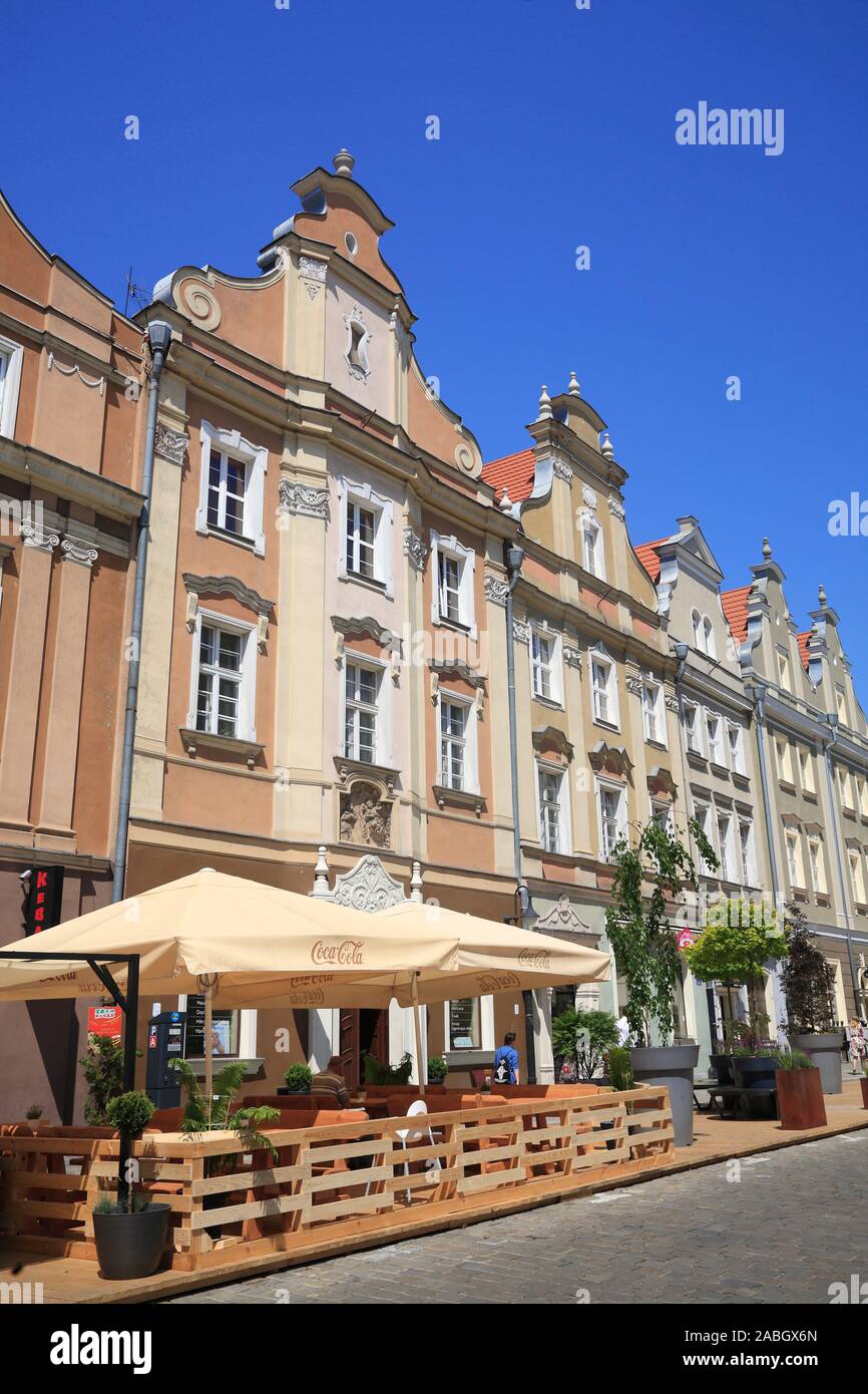 Houses at market square Rynek, Opole, Silesia, Poland, Europe Stock Photo